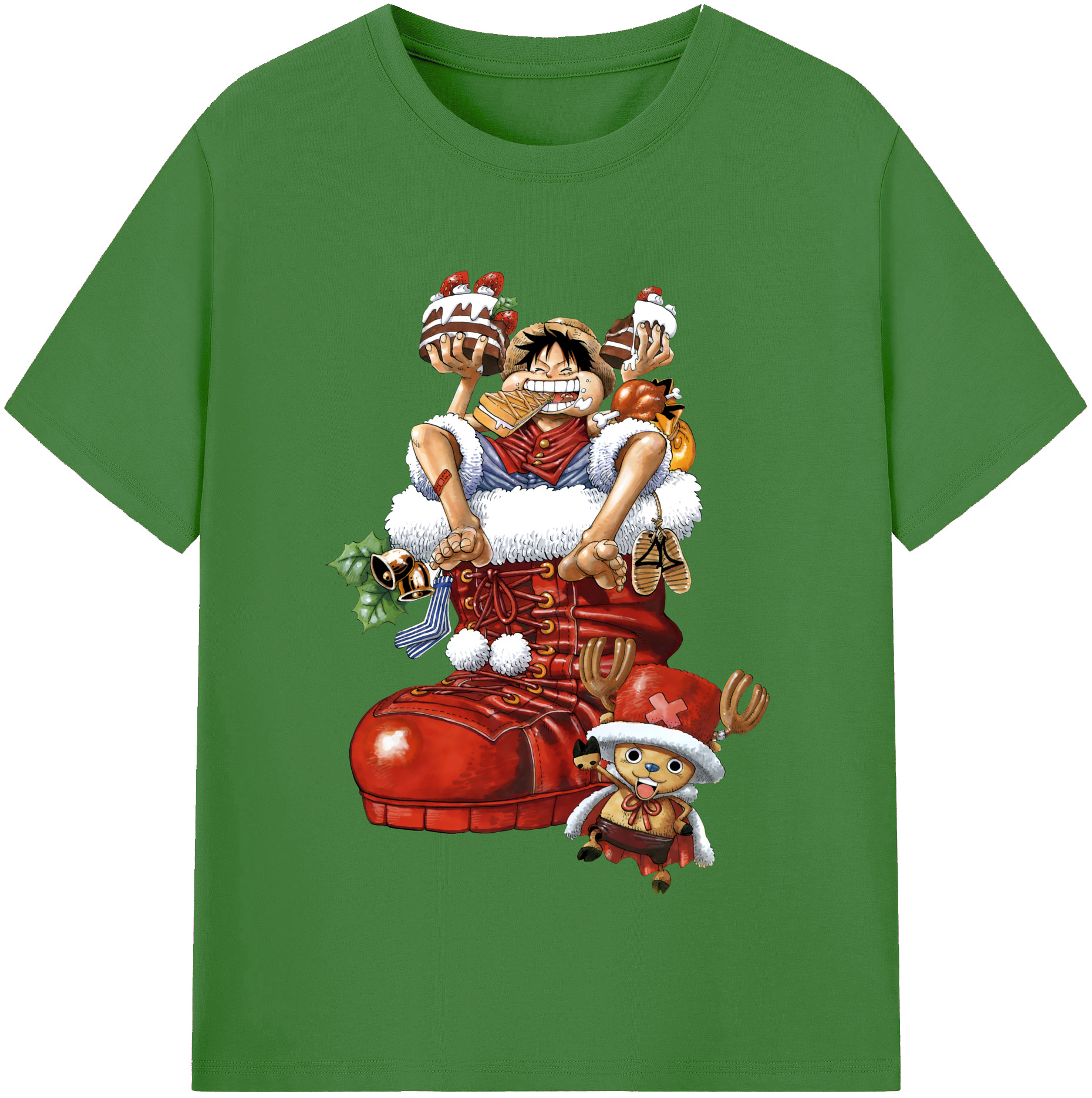 ワンピース モンキー・D・ルフィ ONE PIECE Monkey D. Luffy レディースカジュアルプリントTシャツ（綿100％）
